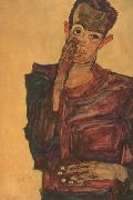 Egon Schiele Self-Portrait with Hand to Cheek (mk12) France oil painting artist